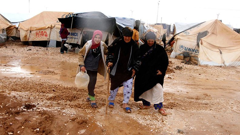 Syyrian pakolaisia Zaatarin pakolaisleirillä tammikuussa 2013.