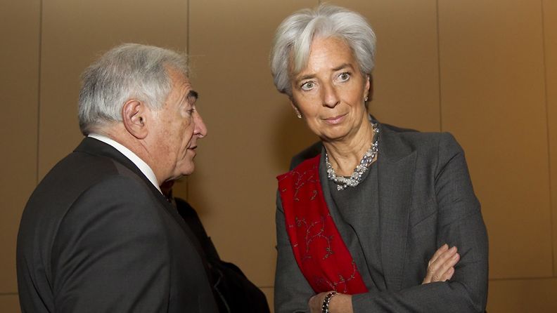 Yksi IMF:n johtoon halutuista henkilöistä on Ranskan valtiovarainministeri Christine Lagarde. Vasemmalla IMF:n pääjohtajuudesta eronnut Dominique Strauss-Kahn.