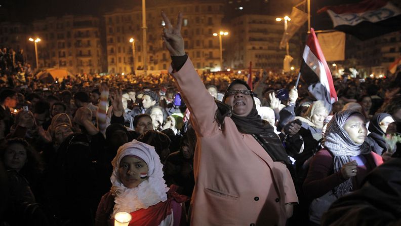 Uudenvuoden juhlintaa Kairossa Egpytissä 31.12.2011.