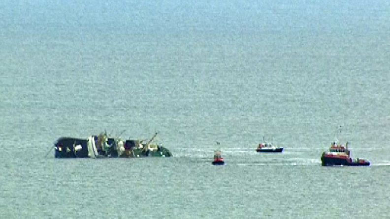 Laiva upposi Englannin rannikolla 14.1.2013.