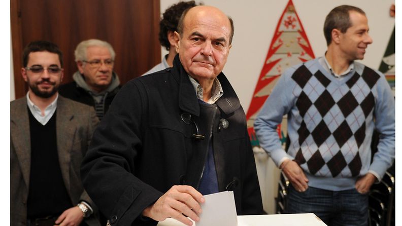 Italian keskustavasemmiston johtaja Pier Luigi Bersani.