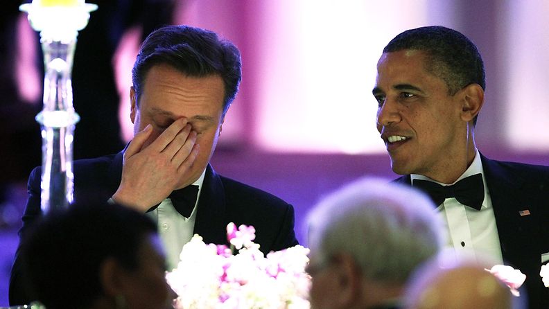 David Cameron ja Barack Obama viihtyivät yhdessä. 