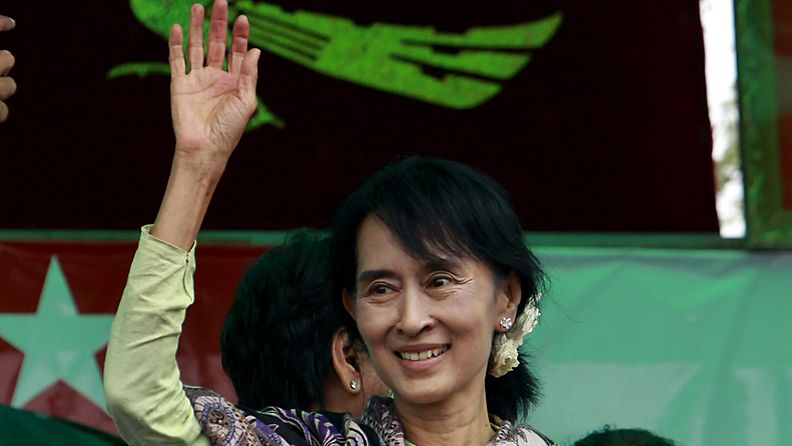 Aung San Suu Kyi tänään. Epan kuva.