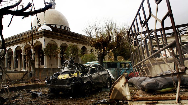 Pommin tekemään tuhoa Homsin maakunnassa Syyriassa  8. joulukuuta 2012. 