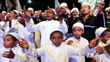 Muslimien uudenvuoden messu Jakartassa Indonesiassa 31.12.2011