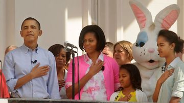Vuosittaista Easter Egg Roll - tapahtumaa vietettiin Valkoisessa talossa 5. huhtikuuta 2010.