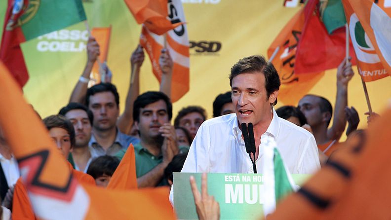 Portugalin sosiaalidemokraattisen puolueen PSD:n johtaja Pedro Passos Coelho 3.6.2011.