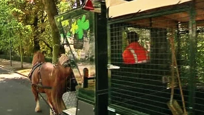 Brysselin lähellä sijaitseva Schaerbeekin kaupunki hoitaa osan jätehuollostaan hevosten avulla.