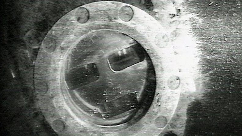 Ruotsin puolustusvoimien välittämä kuva sukellusveneen hylystä, joka löytyi Itämeren pohjasta.