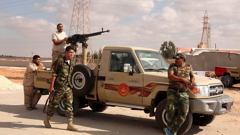 Libyan armeijan sotilaita lähellä Bengasia syksyllä 2012.