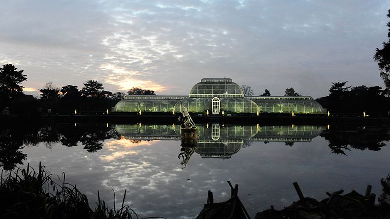 Kew Gardens valaistuna, Lontoo.
