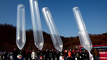 Eteläkorealaiset aktivistit ovat lähettäneet kaasupalloilla villasukkia Pohjois-Koreaan. Neljä palloa kuljetti tänään rajan yli noin 800 sukkaparia, jotka ovat arvokkaita rutiköyhässä maassa. 