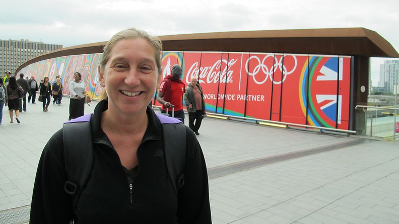 Wendy Wilcoxen tuli Yhdysvalloista olympiatunnelmaa haistelemaan.