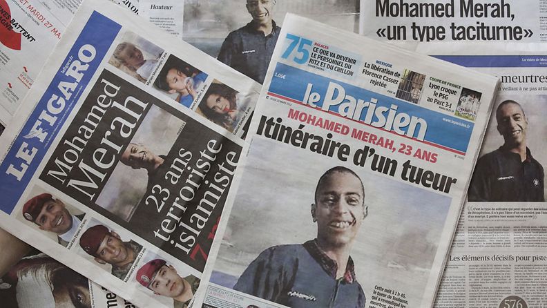 Joukkosurmasta epäilty Mohammed Merah nousi ranskalaislehtien pääuutiseksi.