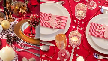 Punainen pöytäliina takaa punaisen joulun. Kuvat: Shutterstock.