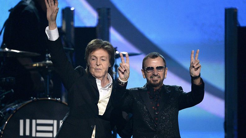 Paul McCartney ja Ringo Starr Grammy-gaalassa.