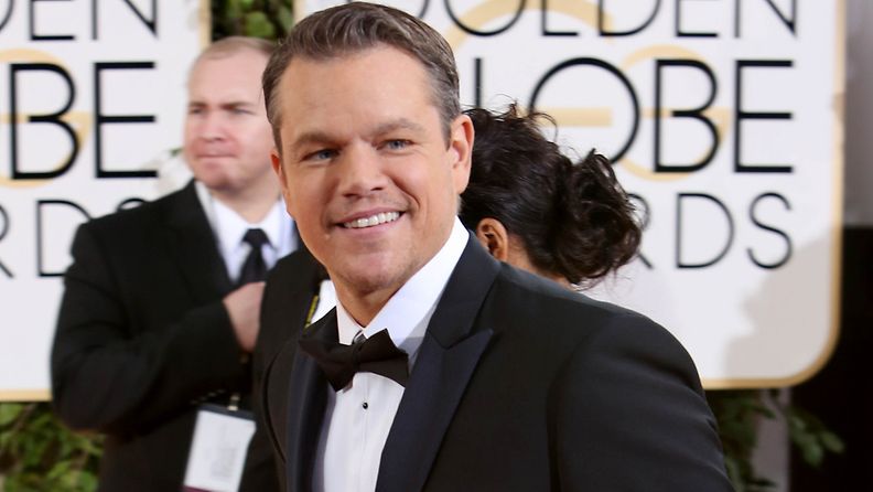Matt Damon Golden Globe -gaalassa.