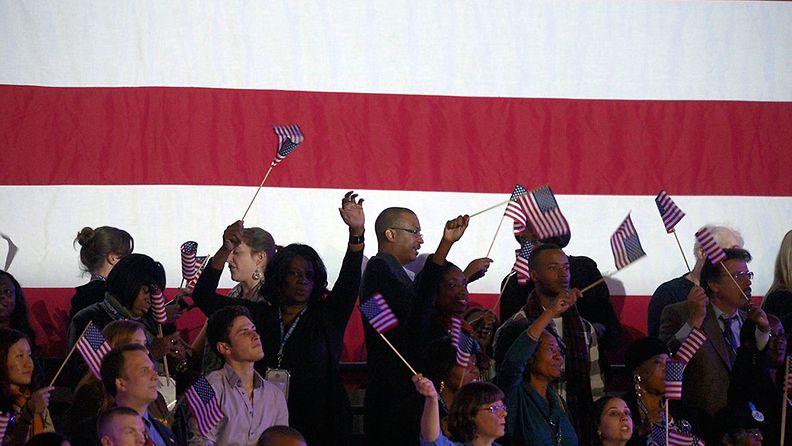 Obaman kannattajia Chicagossa, Illinoisissa