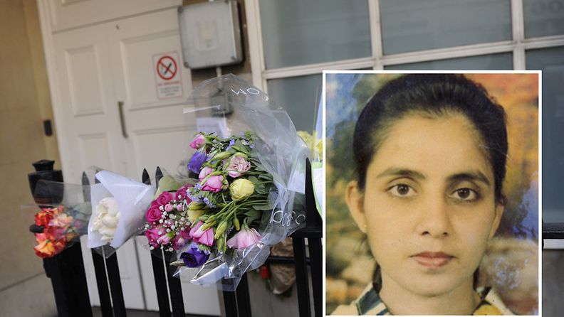 Pikkukuvassa hoitaja Jacintha Saldana, joka löytyi kuolleena kotoaan sen jälkeen kun nainen oli haksahtanut surullisen kuuluisaan pilasoittoon.