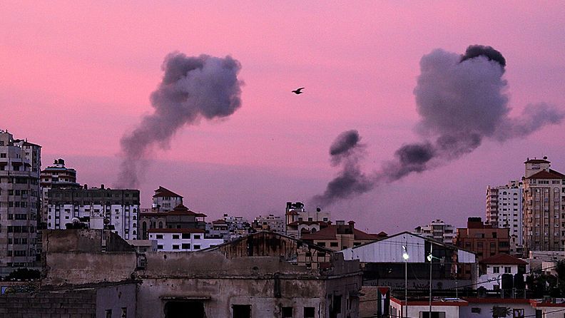 Gazan kaupunkia pommitettiin yöllä 16.11.2012.