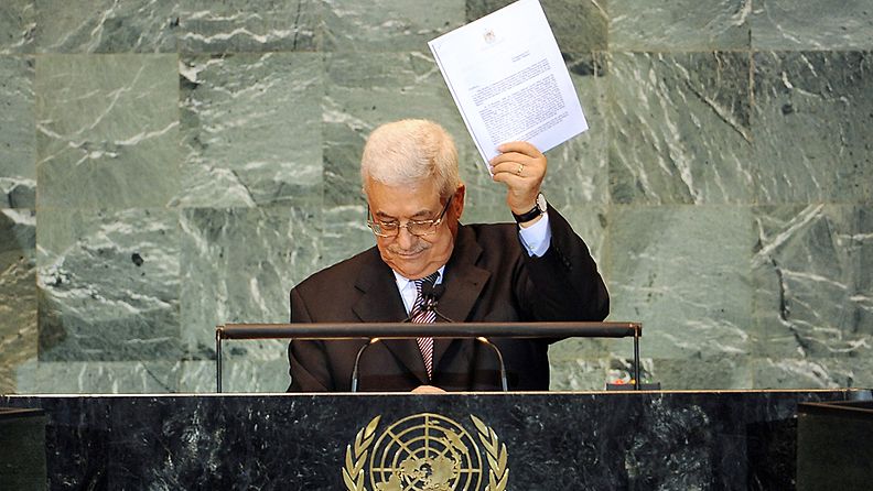  Palestiinalaisten presidentti Mahmud Abbas jätti palestiinalaisvaltion jäsenhakemuksen YK:lle 23.9.2011. 