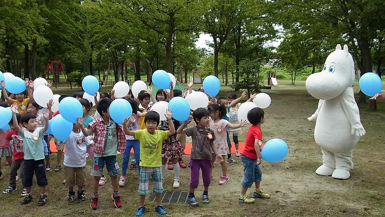 Japanin tsunamituhoista kärsineellä Sendaissa pidettiin tänään muumi-aiheisen leikkipuiston viralliset avajaiset. 