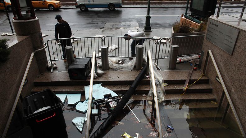 Tulvavesia Manhattanilla New Yorkissa.