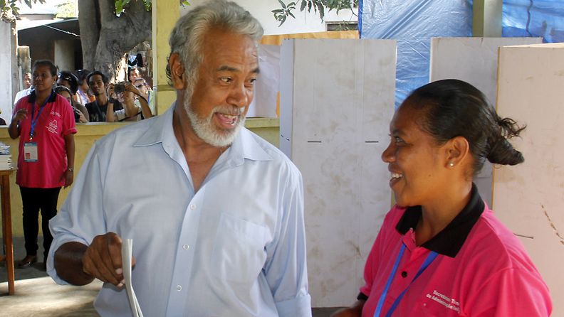 Itä-Timorin pääministeri ja vaalivoittaja Xanana Gusmao kävi äänestämässä 7. heinäkuuta. 