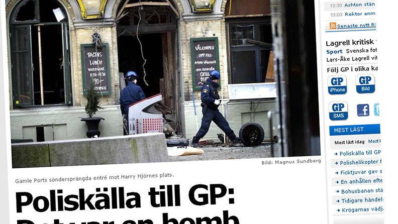 Kuvakaappaus Göteborgs Postenin sivuilta.