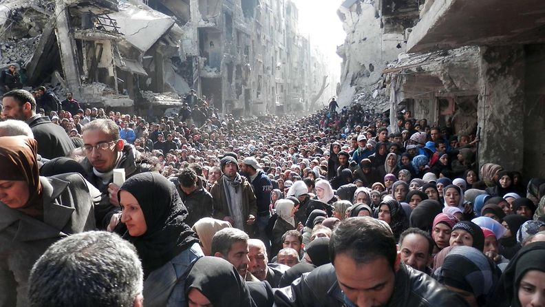 Syyria pakolainen sisällissota hätä nälkä Yarmuk