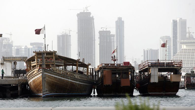 Laivoja Dohan satamassa Qatarissa.
