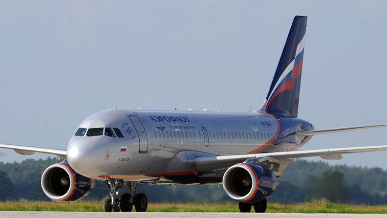 Kuvituskuvaa Aeroflotin Airbus-matkustajakoneesta. 
