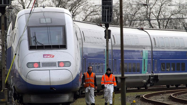 Luotijunaa tarkastettiin Saksassa helmikuussa. 
