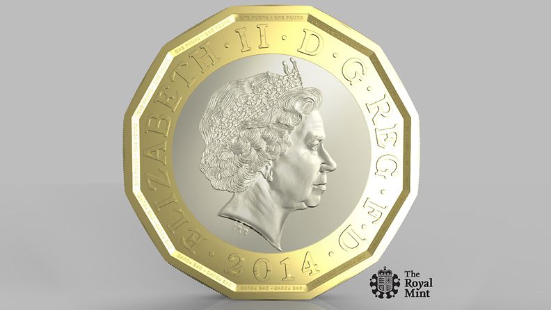 Britannia ottaa käyttöön 12-kulmaisen punnan kolikon vuoteen 2017 mennessä.