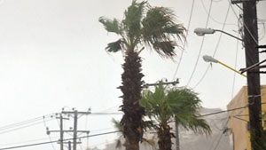 Jimena-hurrikaani on tuonut jo rankkasateista Los Cabosin kaupunkiin. (KUVA: EPA)