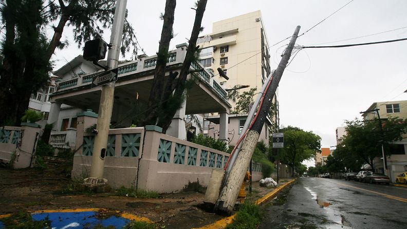 Hurrikaani Irenen aiheuttamia tuhoja San Juanissa, Puerto Ricossa.