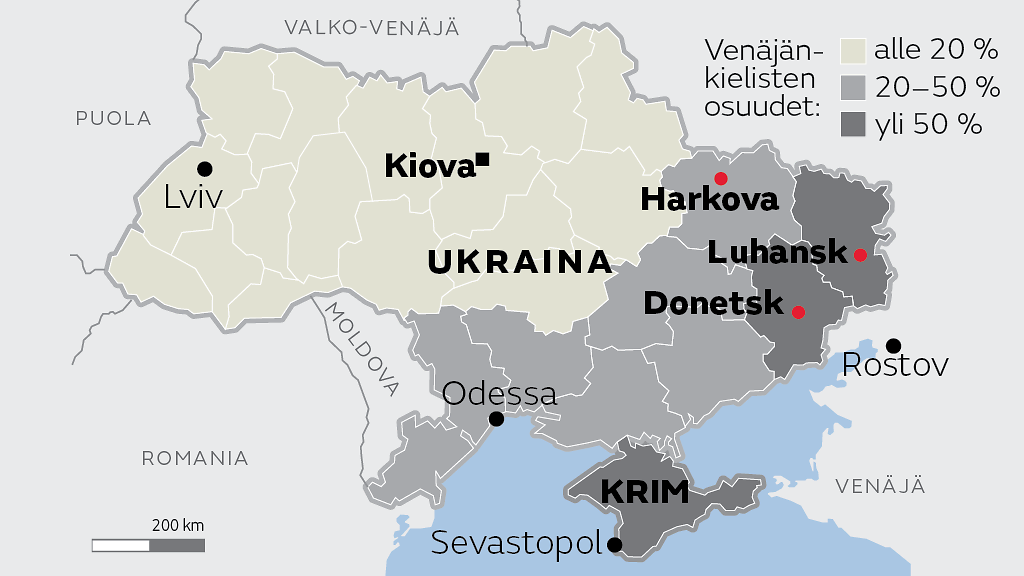 Itä-Ukrainan Harkovassa rajuja yhteenottoja 