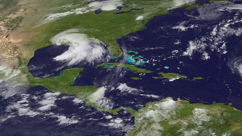 A National Oceanic and Atmospheric Administration (NOAA) handout satellite image made available on 03 September 2011 showing Tropical Storm Lee in the Gulf of Mexico, USA, on 02 September 2011.