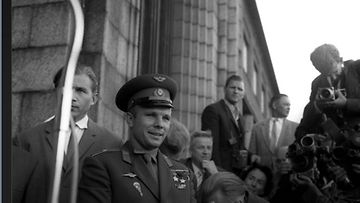 Neuvostoliittolainen majuri Juri Gagarin saapuu Helsinkiin