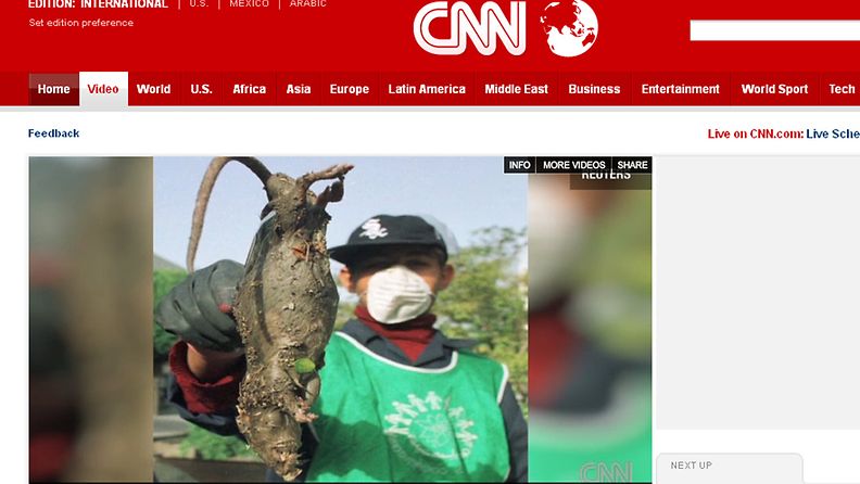Kuvakaappaus CNN.n sivuilta.