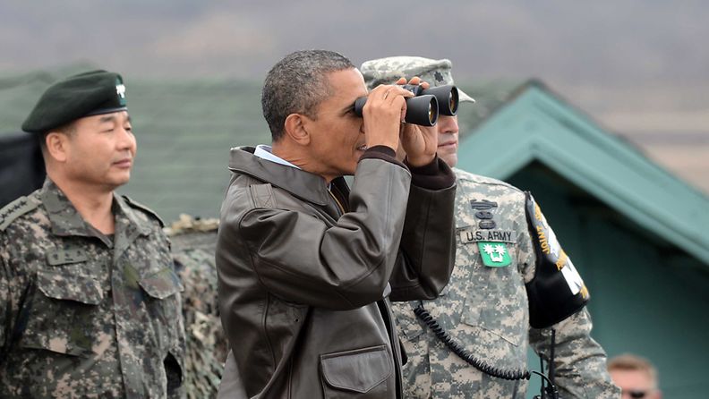 Yhdysvaltain presidentti Barack Obama vieraili Koreoiden raja-alueella.
