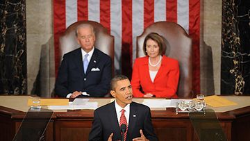 Presidentti Obama pitämässä puhetta Yhdysvaltain senaatissa koskien terveyden huoltoa. [Kuva: EPA]