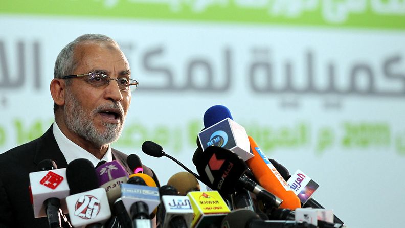 Egyptiläisen Muslimiveljeskunnan johtaja Mohammed Badie. 