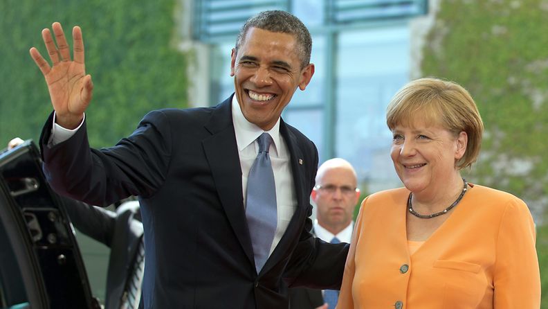 Yhdysvaltain presidentti Barack Obama ja Saksan liittokansleri Angela Merkel.