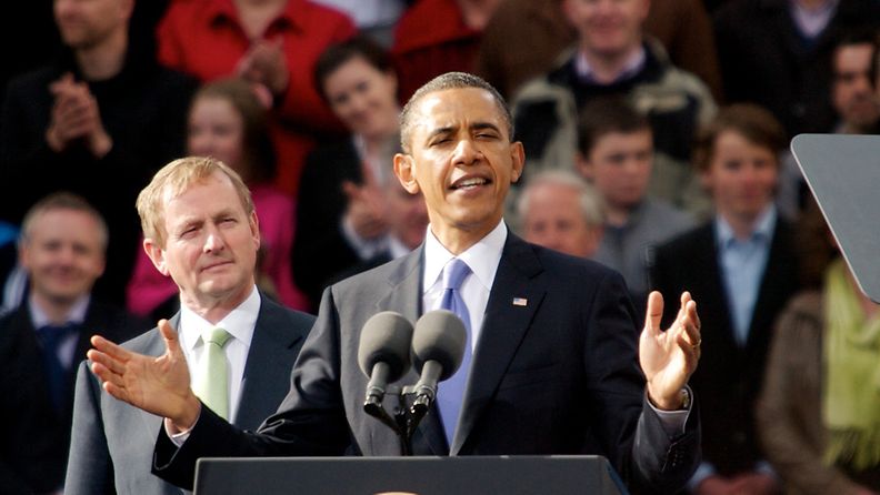 Dublinilaiset ottivat Yhdysvaltain presidentin Barack Obaman lämpimästi vastaan, kun tämä vieraili Irlannissa 23.5.2011.