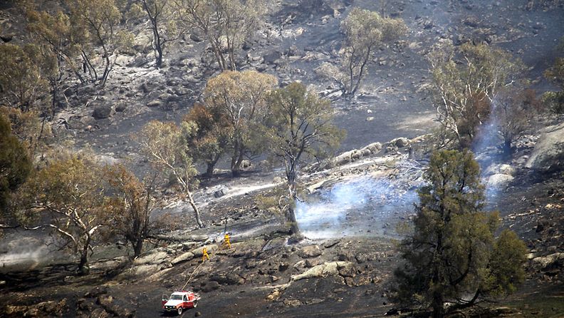 Palomiehet taistelevat Ourassa ruohikkopaloa vastaan Uuden Etelä-Walesin osavaltiossa 8.1.2013