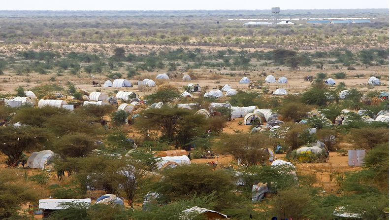 Somalialaisten pakolaisten leiri Keniassa Dadaabissa.