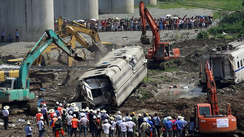 Vakava junaturma sattui Kiinan Wenzhoussa 24.7.2011.