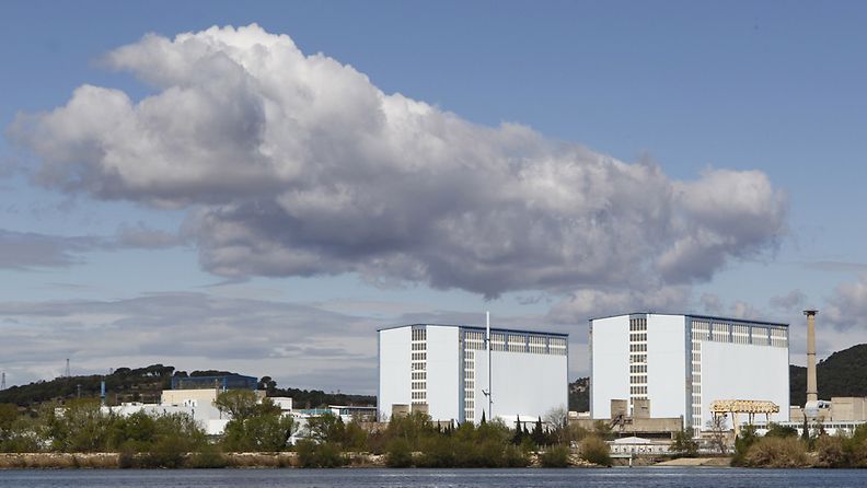 photograph showing a general view of the nuclear power plant of Marcoule, in Chusclan, France, 30 March 2011. 