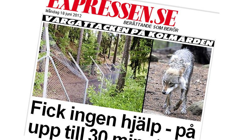 Kolmårdenin susihyökkäys Expressenin sivuilla.